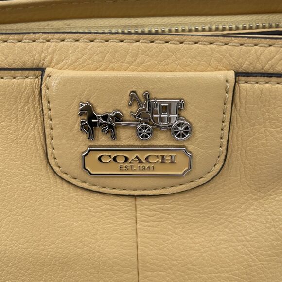 Coach Madison Kara Handbag Satchel Canary Yellow Leather M1220-22262 Dustbag - Picture 3 of 16